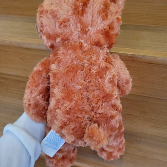 Build A Bear Pumpkin Spice Bear Plush Orange Curly Glitter NWT. Super soft. - Picture 8 of 9